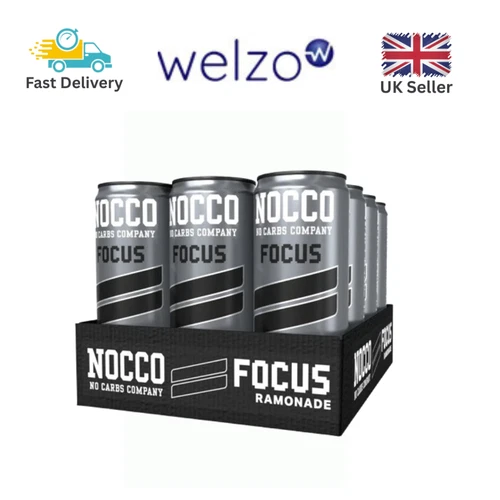 NOCCO Focus Ramonade Energy Drink 12x330ml Sugar-Free, Enriched with Vitamins