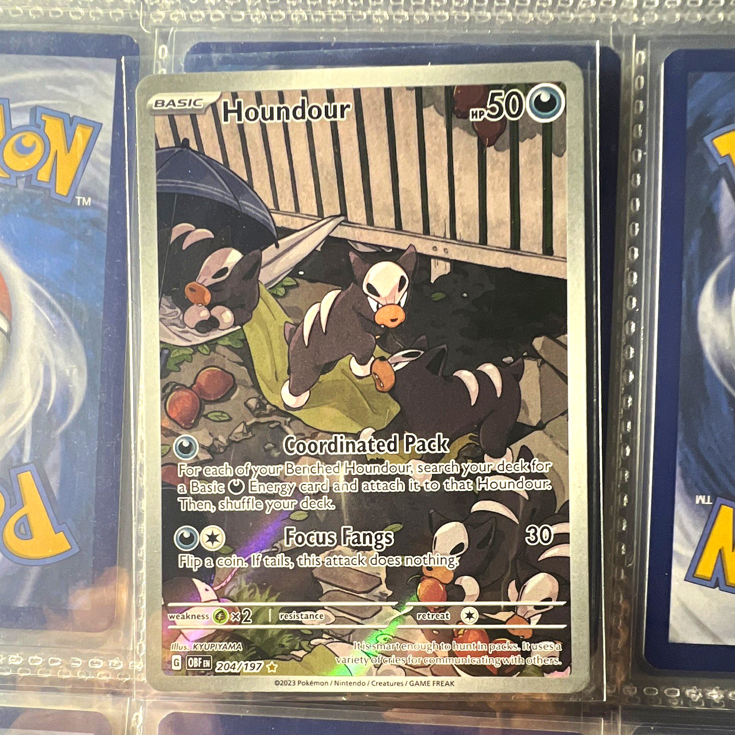 The Pokémon Company Houndour 204/197 Obsidian Flames IR Holo Eng 2023 50 HP