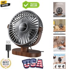 Stylish 6.5 Inch Portable Desk Fan - Quiet, USB-Powered with Detachable Cover