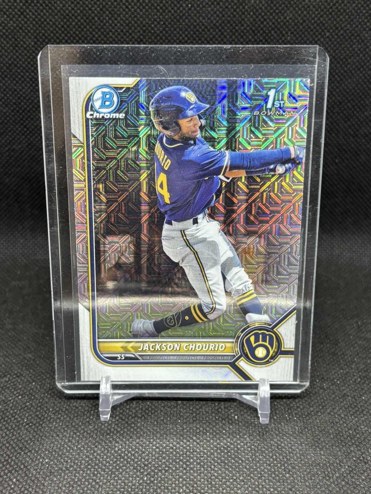 Jackson Chourio 2022 Bowman Mega Box #BCP-79 Mojo Refractor 1st RC Rookie