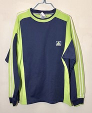 Men's Vintage 90's Adidas 3 Stripe Blue Green Sweatshirt sz M