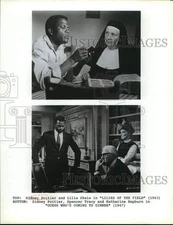 1963 Press Photo-Sidney Poitier, Lilia Skala, Spencer Tracy & Katharine Hepburn