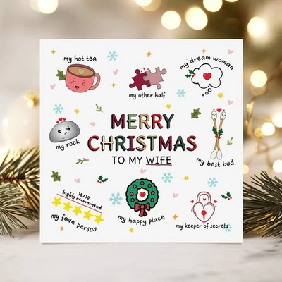 LITTLEGREETS Christmas Card for Wife – Cute Funny Design, Perfect for Her