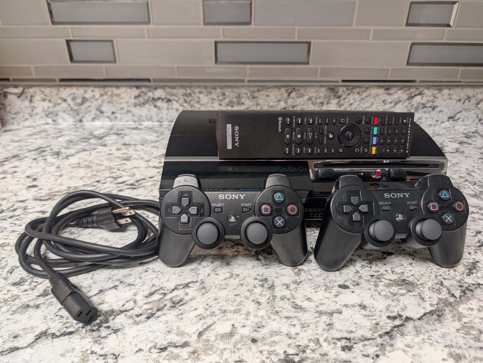 PlayStation 3 PS3 Fat Backwards Compatible CECHE01 (80GB) W/ Controllers Tested