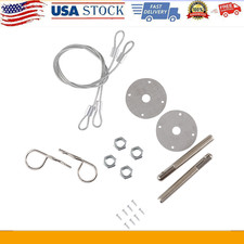 Racing Style Stainless Steel Mount Hood Pin Pins Plate Bonnet Lock Kit New