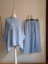 Ein schönes Twin-Set Zweiteiler Hosenanzug : Bluse + Hose Hellblau Gr. XXL