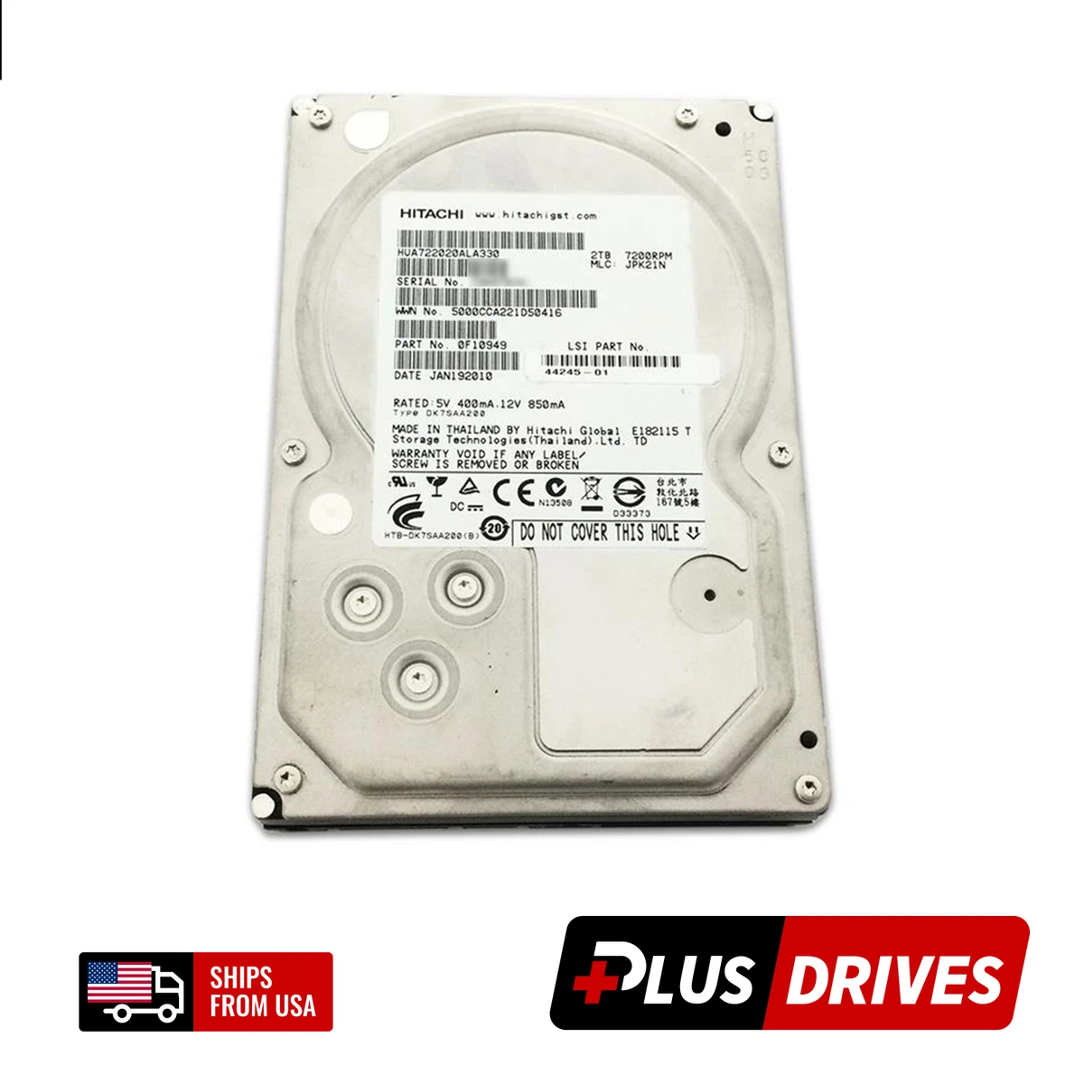 Hitachi 32 MB Cache Internal Hard Disk Drives 2TB Storage Capacity