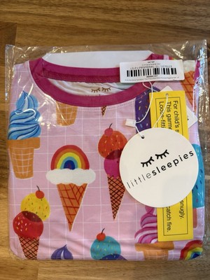 Little Sleepies Pink Rainbow Sprinkles Two-Piece Size 2T *New In Bag*
