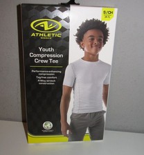 Youth Athletic Works Compression Tee WHITE (Size Small 6-7) BRAND NEW W TAGS