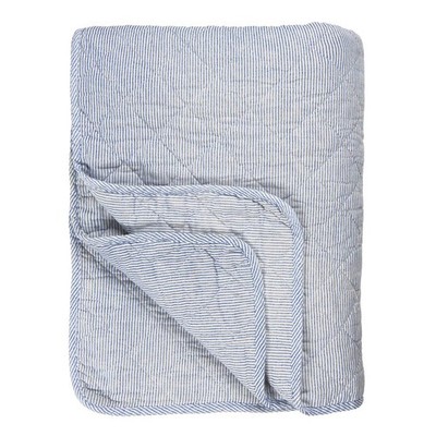 Plaid BEACH CLUB blau weiß gestreift Decke Strandhaus Coastal Farmhouse Hamptons