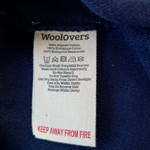 Vellón WoolOvers. Algodón orgánico. Vellón con cremallera completa. Talla M, azul marino. - Imagen 11 de 16