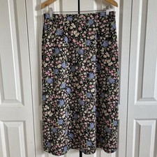 Sag Harbor Long Floral Skirt Women s M Petite Boho Cottagecore Cabin Earthy EUC