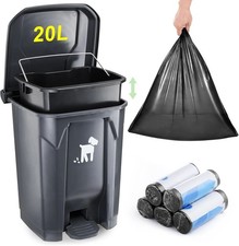Pet Waste Container 20L Outdoor Dog Poop Trash Bin W/ Removable Inner Bin 150