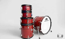 Lemon RED FLAME Shell Pack Bass Tom Snare Drum for Roland Or Alesis Kit