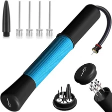 Ball Pump with Needle Storage(Never Lose Pin) Basketball Pump with 5 Needles