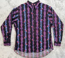 Vintage Wrangler Shirt Mens XL Aztec Cowboy Cut X Long Tails Made In USA Floral