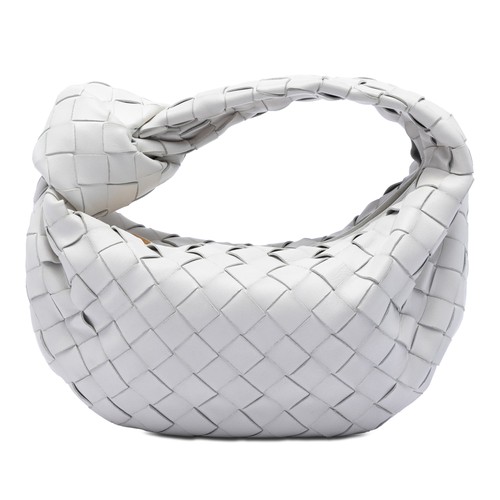 Bottega Veneta Mini Nappa Intrecciato Jodie Pre-Loved Hobo Bag White