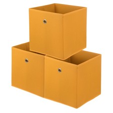 3 Pack Storage Cubes 12 x 12 x 12 Inch Foldable Fabric Storage Bins Orange