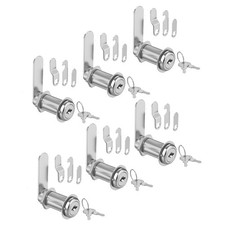 6 PCS Cabinet Locks Key 1-1/2 Keyed Alike Fits 1-3/8 Panel Max Zinc