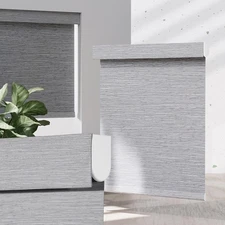 Blackout Roller Shades for Indoor Windows, Cordless Jacquard Fabric-Matched R...