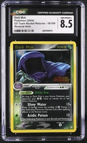 Dark Muk Reverse Holo CGC 8.5 NM/MINT+ Pokemon (2004) EX Team Rocket Returns #16