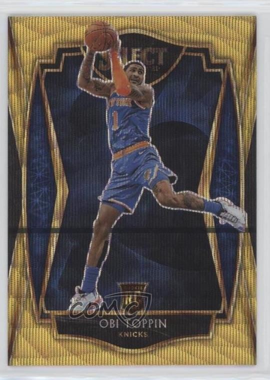 2020-21 Panini Select Premier Level Gold Wave Prizm Obi Toppin #187 7i2