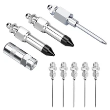 Durable Grease Gun Needle Nozzle Kit with Rubber Adapter Fitting Tool 9Pcs Set