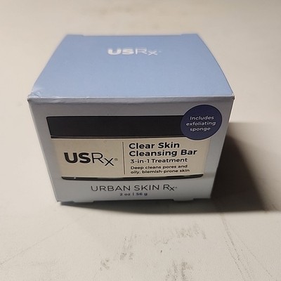 Urban Skin Rx Clear Skin Cleansing Bar 2 oz, 56g, 3-in-1 Treatment, USRX