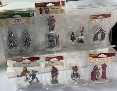 Lot of 8 Packs LEMAX Christmas Village Figurines & Accessories! 1994-2009