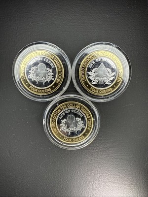 4 Queens Las Vegas $10 Strikes Lot Of 3