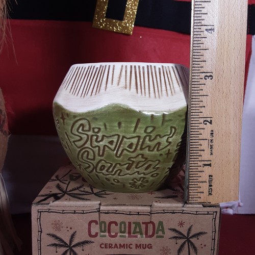NEW in Box 2023 Beachbum Berry Sippin Santa Cocolada 14oz Green Coconut Tiki Mug - Picture 12 of 13