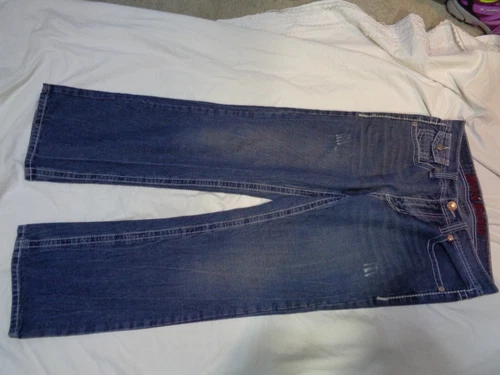 Xtreme Couture Mens Designer Jeans~Size 32x32~Wide Leg Denim 100% Cotton