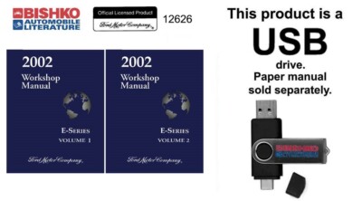 2002 Ford Truck E-Series Factory Shop Service Manual USB Drive