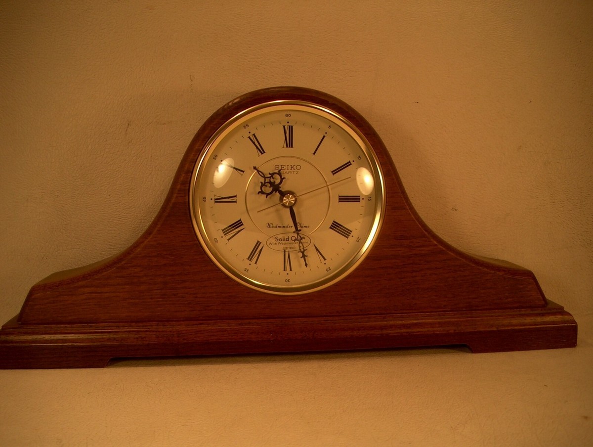 SEIKO QUARTZ OAK MANTEL CLOCK WESTMINSTER CHIME | eBay