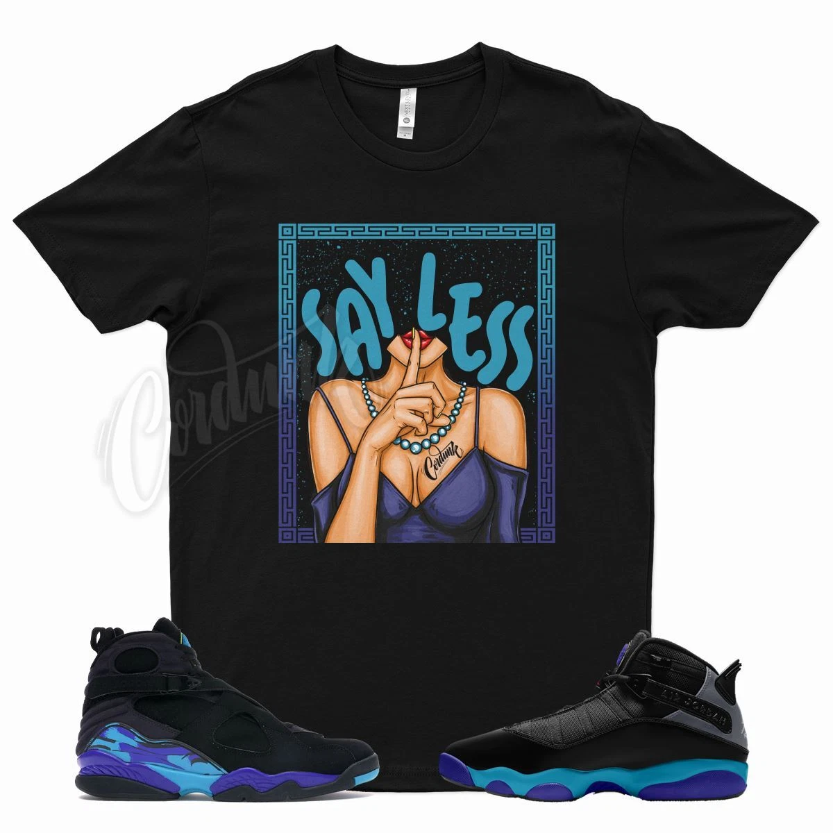 SHH T Shirt for Air J1 6 Rings Aqua 8 Retro Teal 5 Alternate Grape Purple