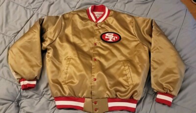 San Francisco 49ers SF Niners Locker Line Gold Satin Jacket Size