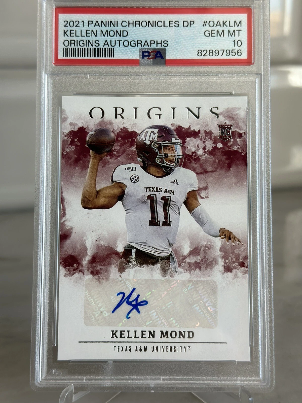 Kellen Mond Panini Chronicles Draft Picks Origins Rookie Autographs #OAKLM Base