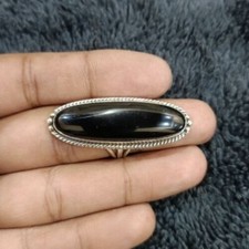 Black Onyx Solid 925 Sterling Silver Beautiful Statement Ring, All Size M1402