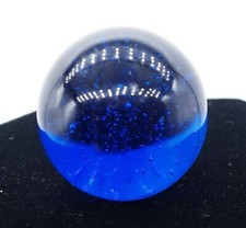 Vintage Shooter Marble Clear Cobalt Blue Glass .75" diameter blues bubbly
