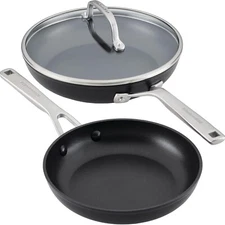 KitchenAid Hard Anodized Induction Nonstick Frying Pan Lid Skillets 3 Piece Set