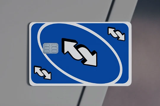 Uno Revers Blue Card | Uno | Credit Card Sticker | Credit Card Skin |