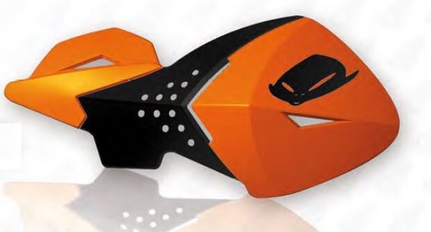 Garde-mains escalade noir et orange pour affronter les pistes d'enduro