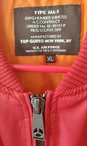 AUTHENTIC US AIR FORCE TOP GUN MA 1 COLOR BLOCK BOMBER JACKET WITH PATCHES - Picture 2 of 12