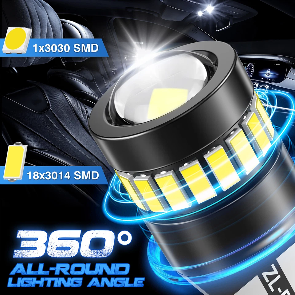 2-40Pcs T10 W5W 2825 158 192 168 194 Car Interior Led Light Bulbs Map Dome Light - Image 4 of 4