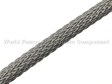 Gray PET flex braided expandable sleeving - Made in USA