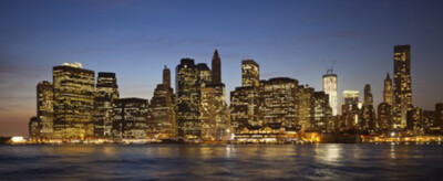 Wandbild: Die Skyline von New York City im Twilight W The Freedom Tower [...]