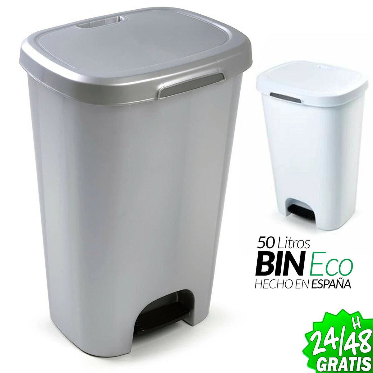 Cubo de basura papelera con pedal 50L Litros Ecologic Basurero con