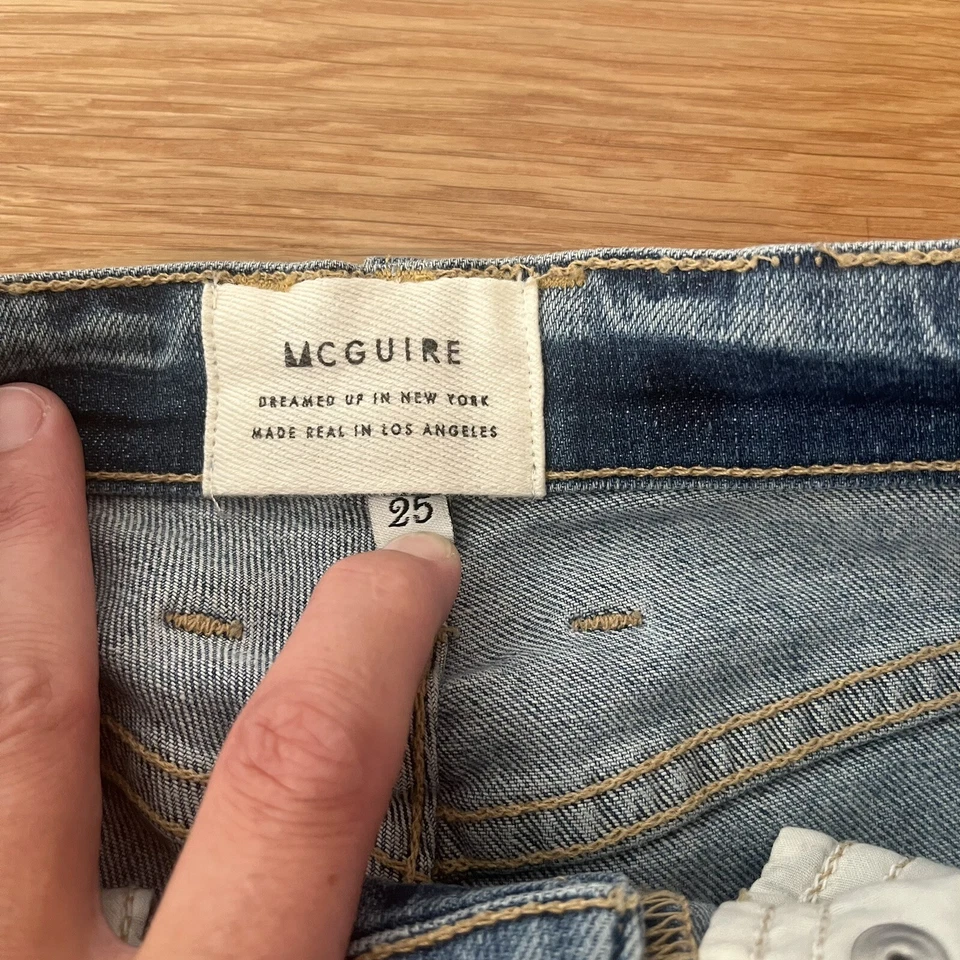 Винтажная тонкая прямая джинсовая молния Mcguire Vroom Vroom с высокой талией 25 - Изображение 3 из 4