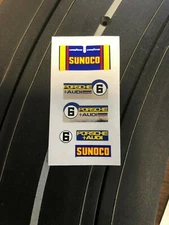Aurora AFX Thermal Print Decals w/better chrome than original BLUE SUNOCO #6