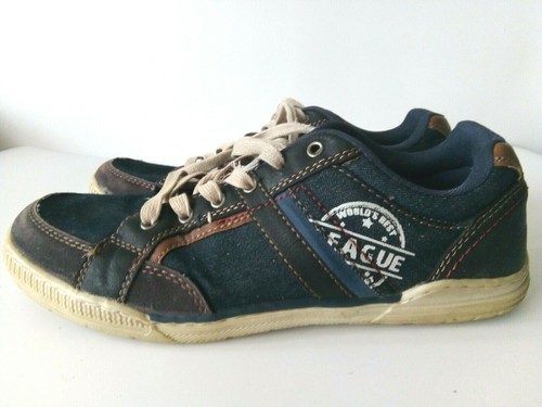 Memphis One Pesaro Herren Schuhe Sneaker Gr-43 Blau Denim Stoff Mix Kunstleder
